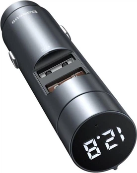 Автомобильный FM-модулятор Baseus Energy Column + bluetooth (2USB) CCNLZ-C0G (Dark grey)