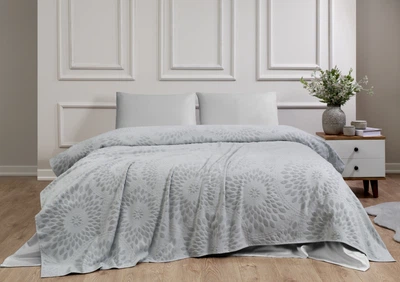 Махровая простынь Tivolyo Home Lotus gri 160x220 полуторная