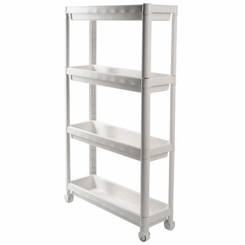 Этажерка напольная на колесиках 4 яруса 54x18x91 см Violet House 6014 Long Shelf белая