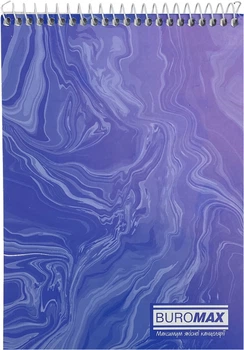 Блокнот Buromax Marble с верхней спиралью А5 в клетку 48 листов (BM.2472-02.1)
