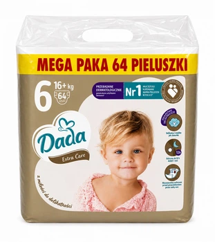 Підгузки памперси Dada Extra Care Mega Paka Розмір 6 (16+ кг) 64 шт