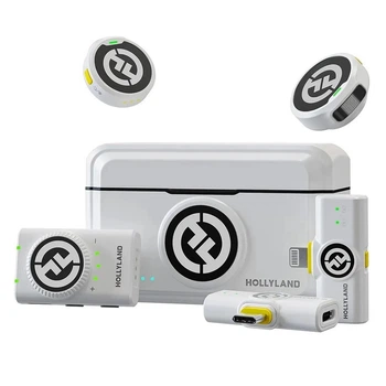Беспроводная микрофонная система Hollyland Lark M2 Combo Ivory White 300 м USB-C Lightning