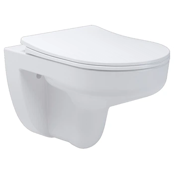 Унітаз підвісний Devit Simple 3810825 безобідковий з кришкою soft-close, Vortex Flush, білий глянець
