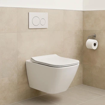Унітаз підвісний Cersanit City Pro Vortex S701-884 СЕТ C200 з тонким дюропластовим сидінням, білий