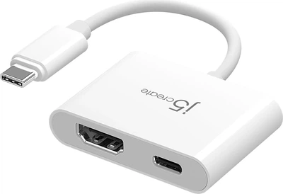 Мультиадаптер J5create USB-C 2-в-1 (HDMI/PD) White (JCA152-N)