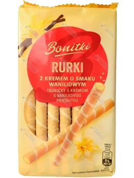 Вафельні трубочки Bonitki Rurki з ванільним кремом 280 г