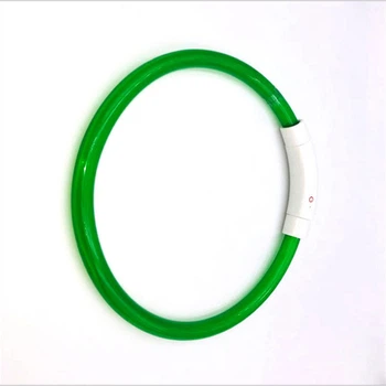 LED ошейник для светящихся собак в темноте со встроенным аккумулятором USB зарядка L 70 см зеленый R9803