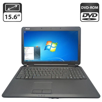 Ноутбук Asus K50C / 15.6" (1366x768) TN / Intel Celeron 220 (1 ядро по 1.2 GHz) / 4 GB DDR2 / 120 GB HDD / Intel Graphics / WebCam / DVD-ROM / АБК не держит б/у