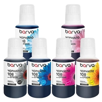 Комплект чернил Epson 108, Black/Cyan/Magenta/Yellow/Light Cyan/Light Magenta, 6x140, Barva (2000003485796)