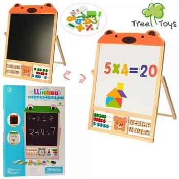 Дерев'яна іграшка Дощечка 2в1TREE TOYS (магнітна, для малювання), рахівниця (MD 1028)