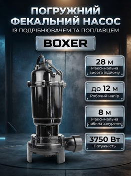 Фекальный насос ONEX 3750 Вт погружной с измельчителем производительность до 20 м3 ч высота подъема до 28 м поплавковый выключатель 230 В вес 13 кг