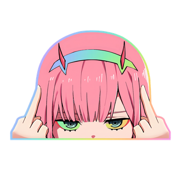Голографічна наліпка Zero Two Peeker – Darling in the Franxx 13х9 см