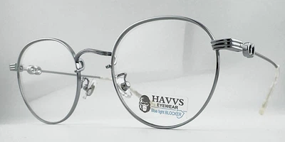 Компьютерные Очки HAVVS ZS52066 C1 Круглые Серебристые с Защитой Blue Blocker и Антиблик