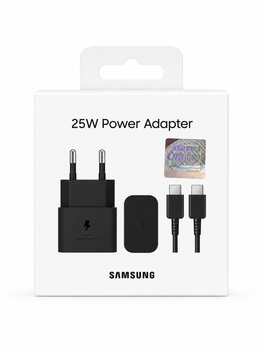 Комплект быстрой зарядки для Samsung 25W USB-C с кабелем Type-C to Type-C (черный)
