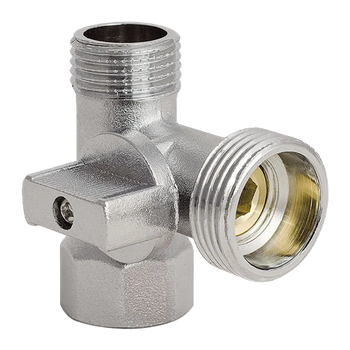 Кутовий кран приладовий триходовий Koer 1/2x3/4x1/2 KR.515 ЗЗВ для сантехнічних приладів Т-подібний (KR0103)