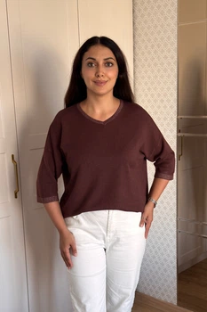 Светр INEDIT 10858 Brown ONE SIZE