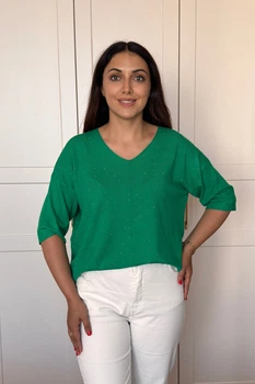Светр INEDIT 10852 Green ONE SIZE