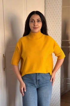 Светр INEDIT 10847 Mustard ONE SIZE