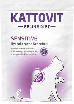 Сухий дієтичний корм для котів Kattovit Veterinary Sensitive при харчовій непереносимості, алергії та чутливому травленні 400 г (4000158771261)