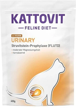 Сухий дієтичний корм для котів Kattovit Veterinary Urinary mit Huhn при сечокам'яній хворобі, захворюваннях нижніх сечовивідних шляхів і для профілактики утворення струвітних каменів 400 г (4000158771223)