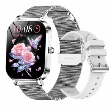 Smart Watch Lady Silver для жінок із фітнес-трекером, пульсометром і 2 ремінцями в комплекті