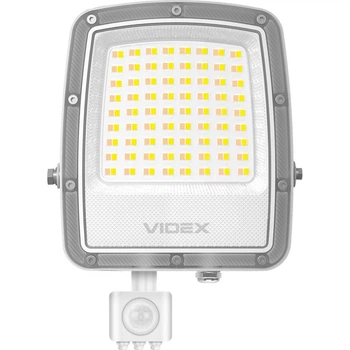 Светодиодный прожектор Videx F5 50W с датчиком движения и освещенности White (VL-F5-050CW-S) [168704]