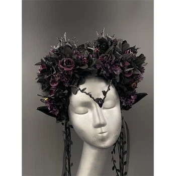 Обруч Фея Готический Эльф SETA Decor 23-656BLK-Plum