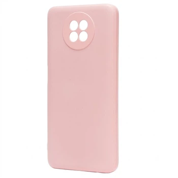 Чехол Fiji Style для Xiaomi Redmi Note 9 5G силикон бампер с защитой блока камер светло-розовый