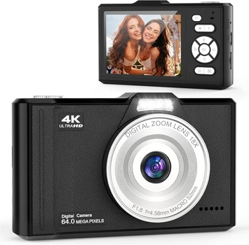 Портативная цифровая камера 4K 64MP с IPS 2.8" экраном