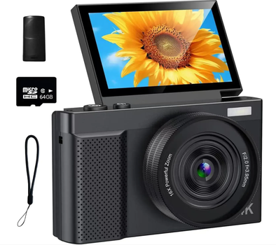 Цифровая камера 4K с поворотным экраном Malicali