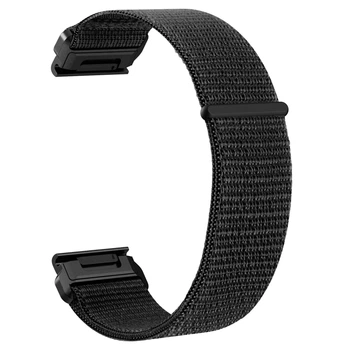 Ремешок для часов Garmin нейлоновый на липучках с QuickFit, черный 26 мм