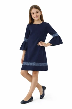 Платье школьное для девочки SLY 208/S/19 синий 140