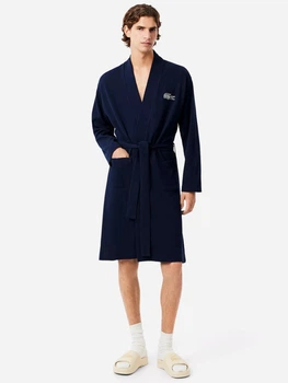 Халат чоловічий бавовняний Lacoste 382511627 S/M Синій (1160353567)