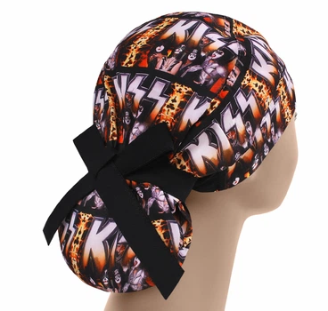 Медична шапочка жіноча PonyTopHat універсальна принт Kiss