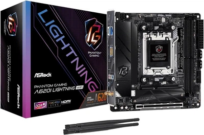 Материнская плата ASRock A620I Lightning WiFi (sAM5, AMD A620, Mini-ITX) (102218821)
