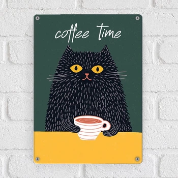 Металева табличка Coffee time 26х18,5 см