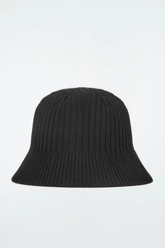 Капелюх жіночий COS ribbed-knit bucket hat 1232518001 M-L Чорний