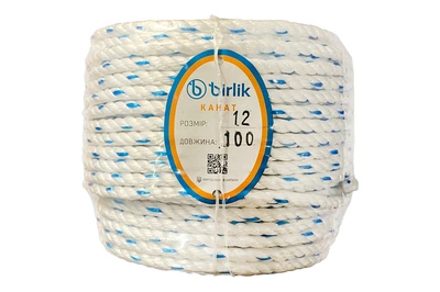 Канат полипропиленовый Birlik 12мм x 100м (КП12100)