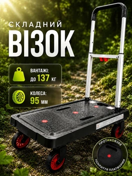 Складная тележка Helper HP - 1193 137 кг для груза багажа покупок платформенная ручная тележка четыре колеса для перевозки грузов с противоскользящим покрытием для склада