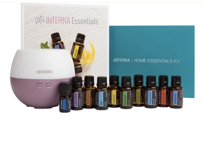 Набор эфирных масел Home Essentials doTERRA с диффузором Petal 2.0 - стартовый набор для дома и ароматерапии