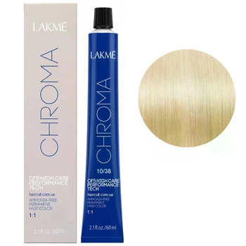 Безаміачна перманентна фарба для волосся Lakme Chroma Permanent Hair Color 10/38 60 мл