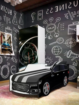 Ліжко машина ViorinaDEKO AUDI Q-7 003 PREMIUM 180*80 см з ортопедичним матрацом чорний