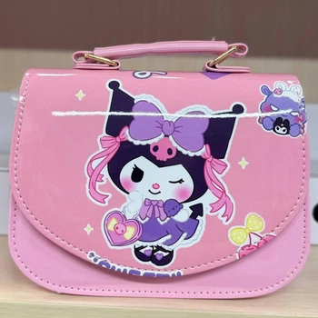 Сумка дитяча через плече з принтом Kuromi 17 × 13 × 6 см рожева