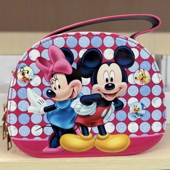 Сумка дитяча для дівчинки лакована через плече Mickey Mouse (Міккі Маус) 18×15×6 см малинова