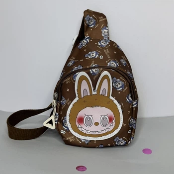Сумка поясна дитяча Labubu через коричневе плече