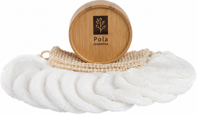 Zestaw wielorazowych wacików do demakijażu Pola Cosmetics Białych 10 szt (8595673310638)