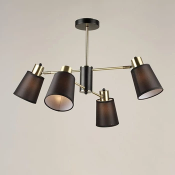 Люстра потолочная с абажурами Light House SRS-20647/4 AB+BK черная + бронза