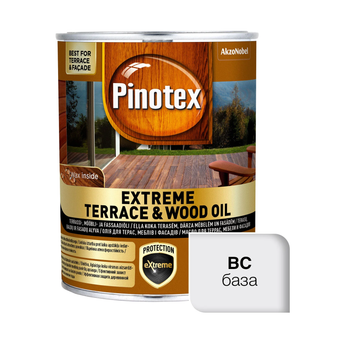 Масло для обработки дерева Pinotex Extreme Terrace & Wood Oil атмосферостойкое, 0,75 л, бесцветный, BC