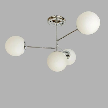 Люстра молекула стельова Light House SRS-20643A/4 CR хром, плафони білі
