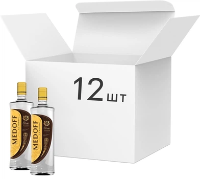 Упаковка горілки Medoff Classic Експортна 0.7 л 40% х 12 шт (4820201993804)